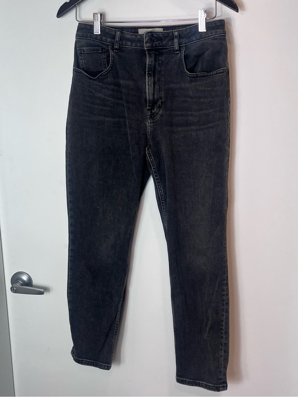 Everlane The Curvy Cheeky Jeans 29 Crop Black Dark Wash Denim